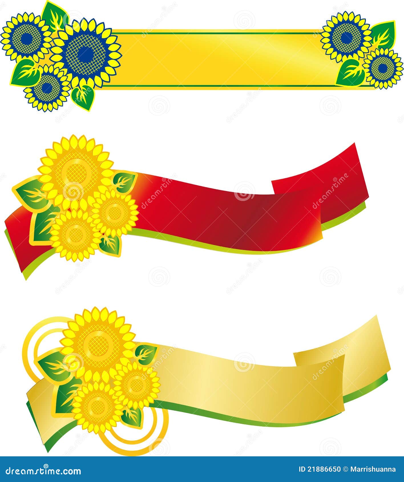 Sunflower banner stock illustration. Image of illustration 21886650