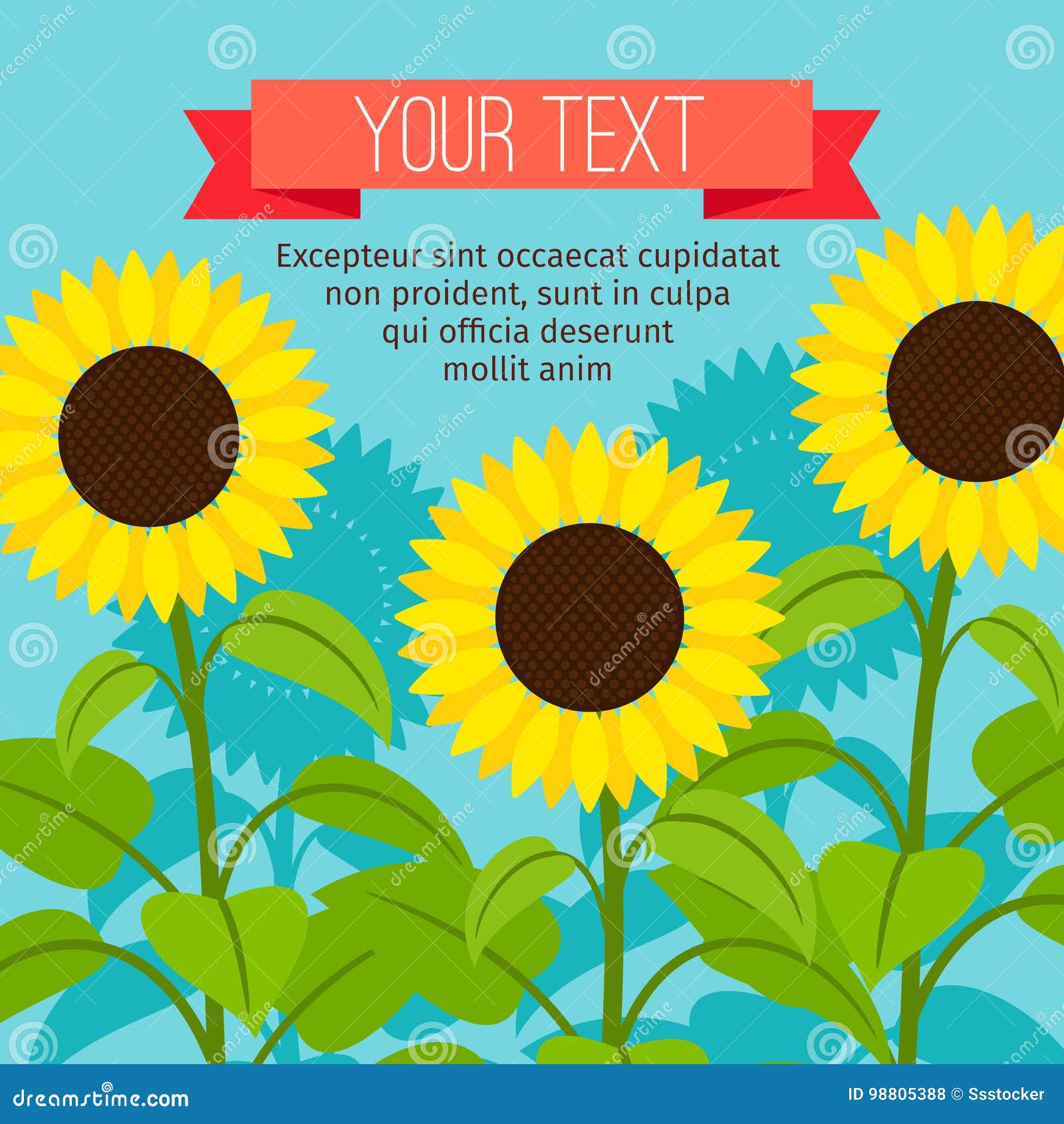 Download Sunflower beautiful card stock vector. Illustration of ...