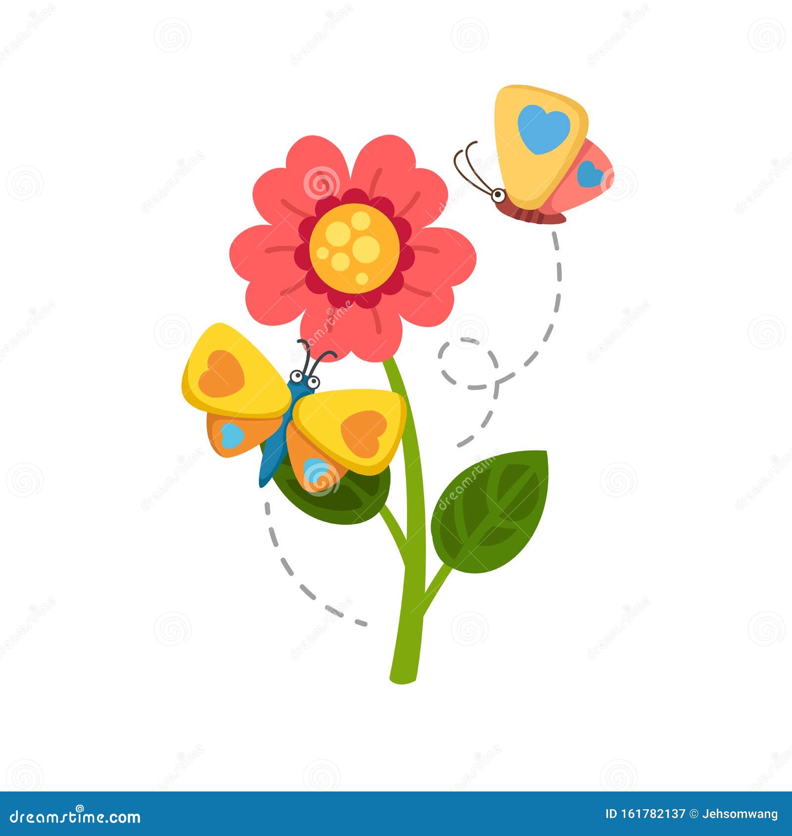 Sunflower and butterfly stock vector. Illustration of closeup 161782137