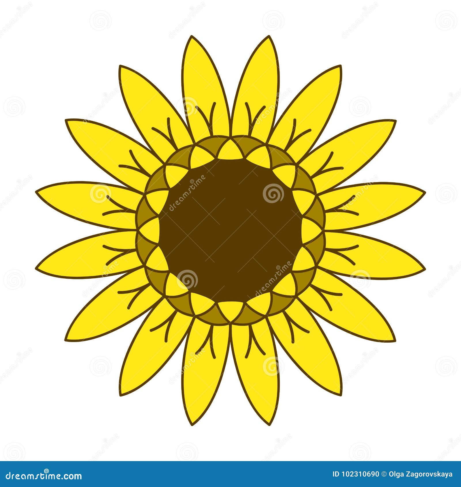 Sunflower Gardening Logo Symbol, Icon Flat Style Design, Vector Stock ...