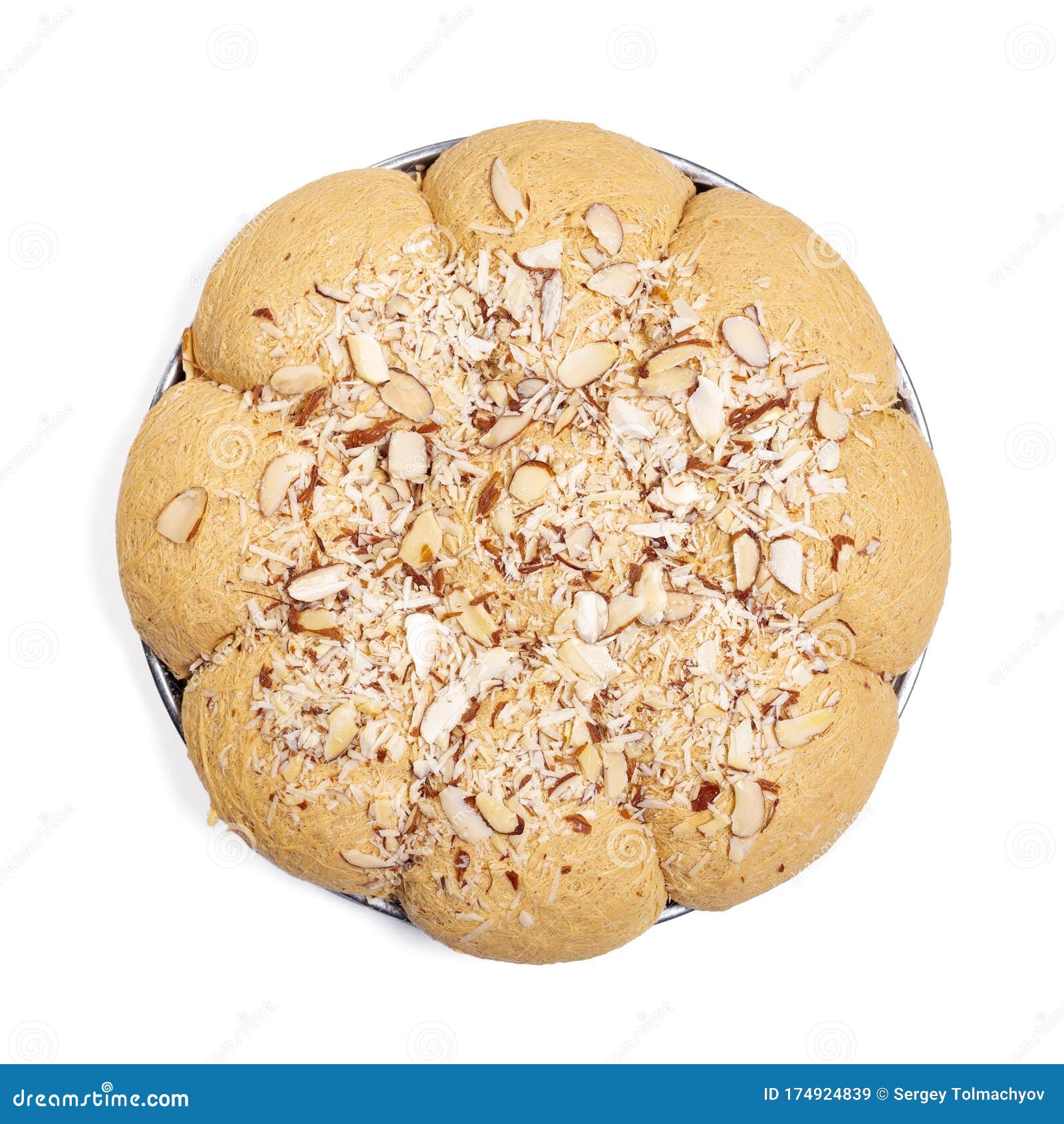 Sunflower Halva Isolated on White Background. Creative Photo. Stock