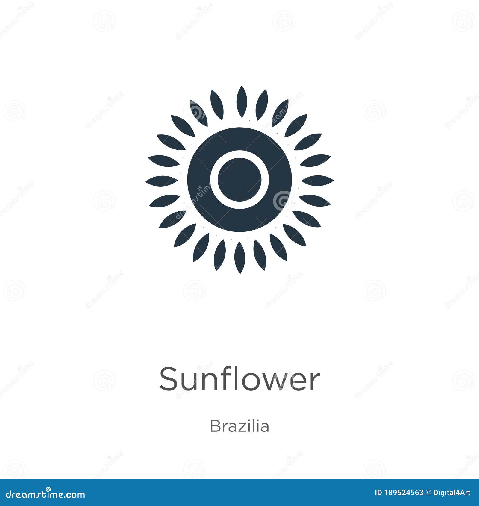 sunflower icon . trendy flat sunflower icon from brazilia collection  on white background.   can