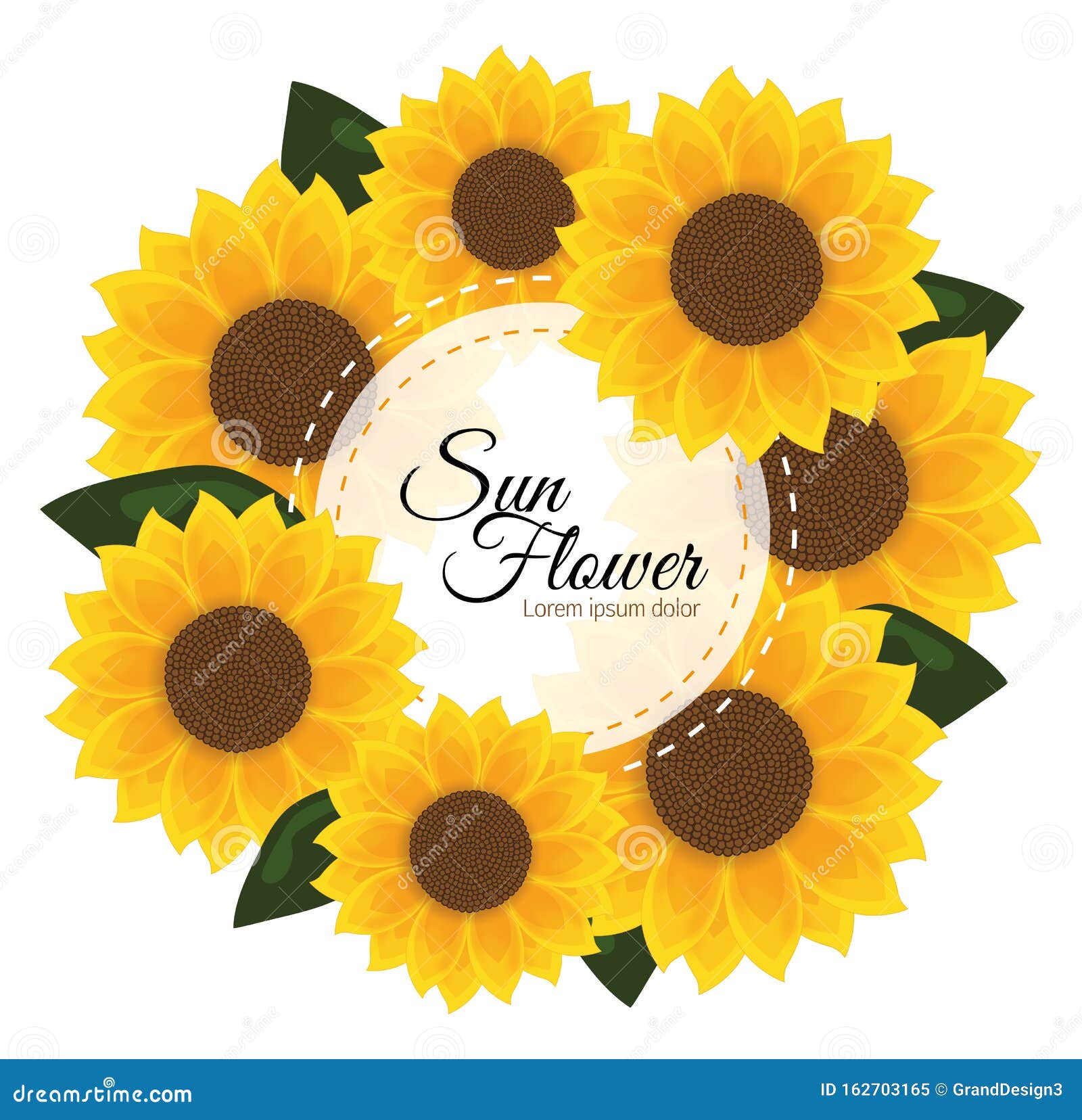 Download Sunflower Invitation. Yellow Flowers Card Design. Vector ...