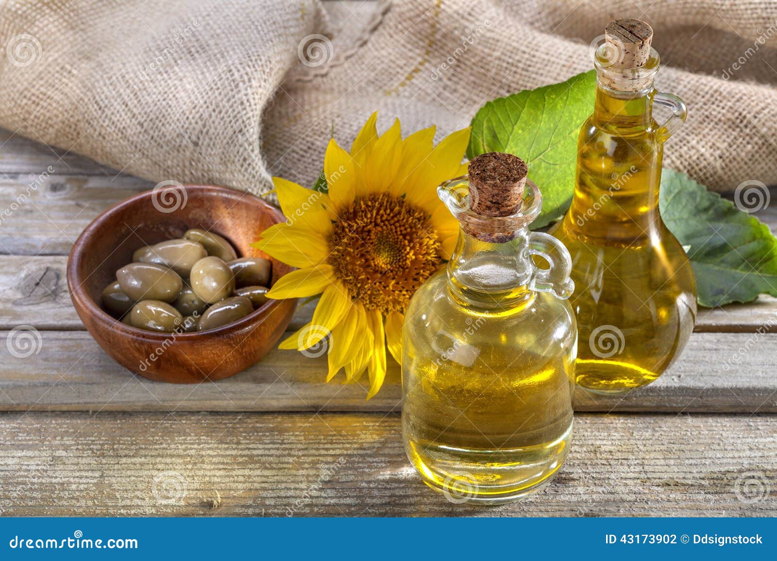 Sunflower and olive oil stock photo. Image of kitchen 43173902