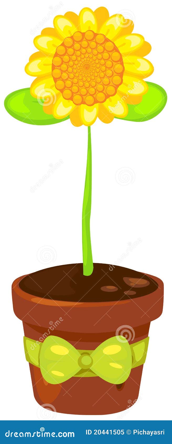 Sunflower in a Pot stock vector. Illustration of flora 20441505