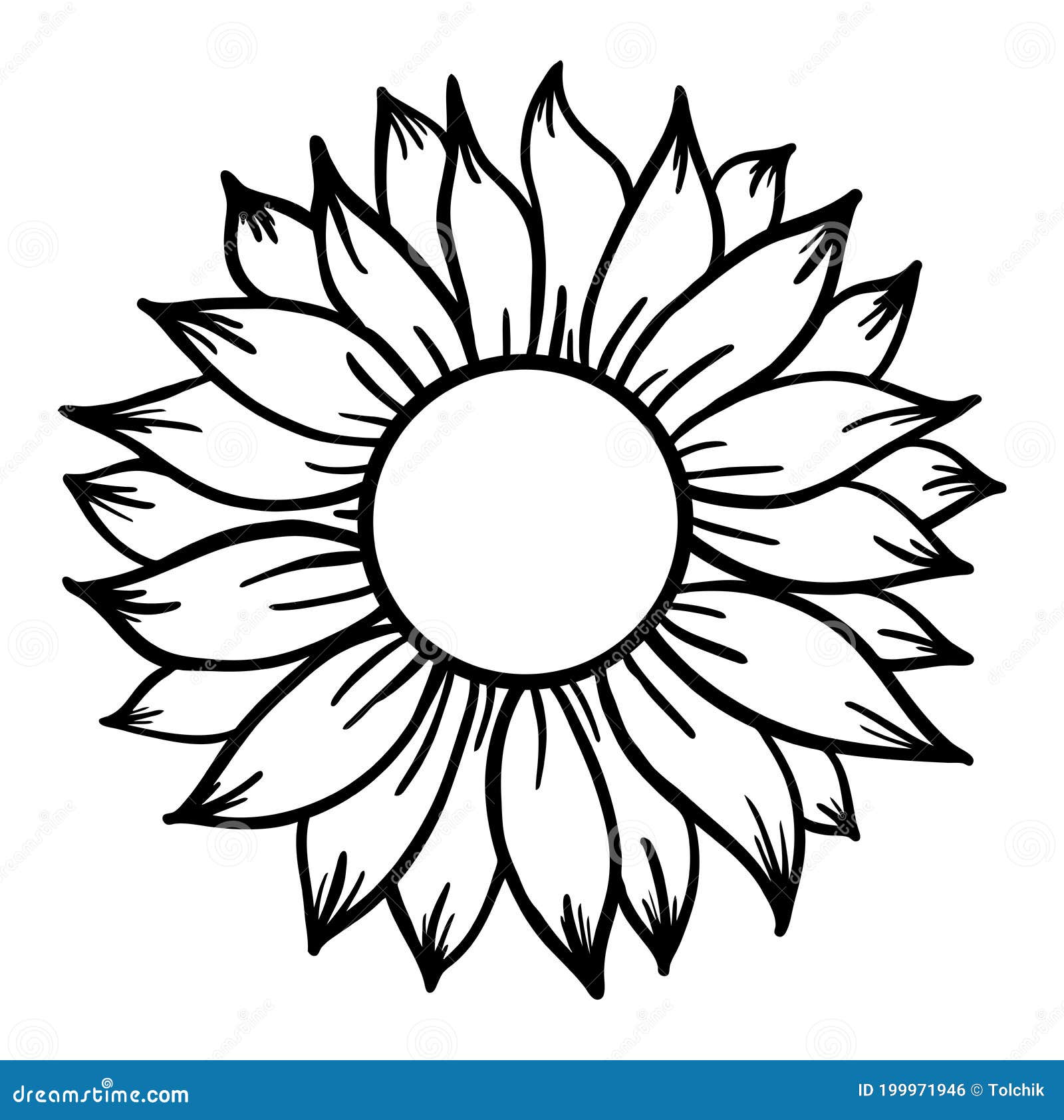 Sunflower Print Vector Illustration for Chirt Stock Vector