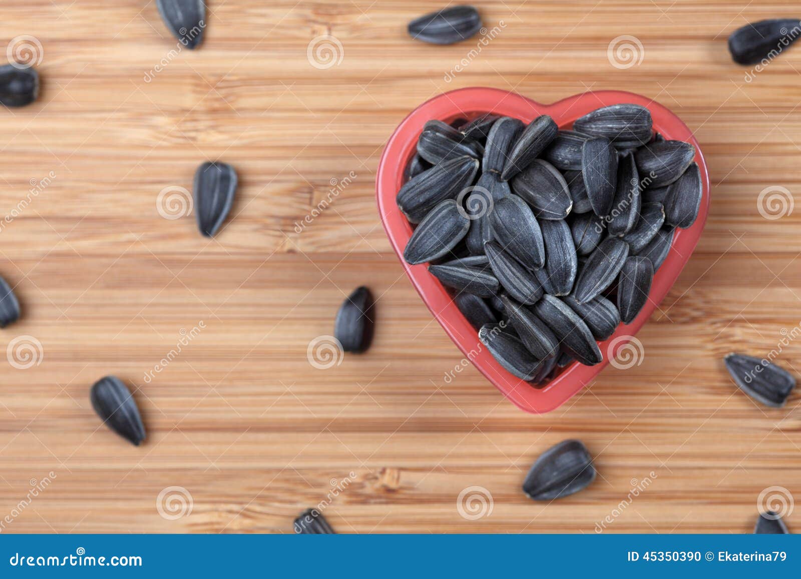 Sunflower Seed in a Heart Bowl Stock Photo Image of food, healthy