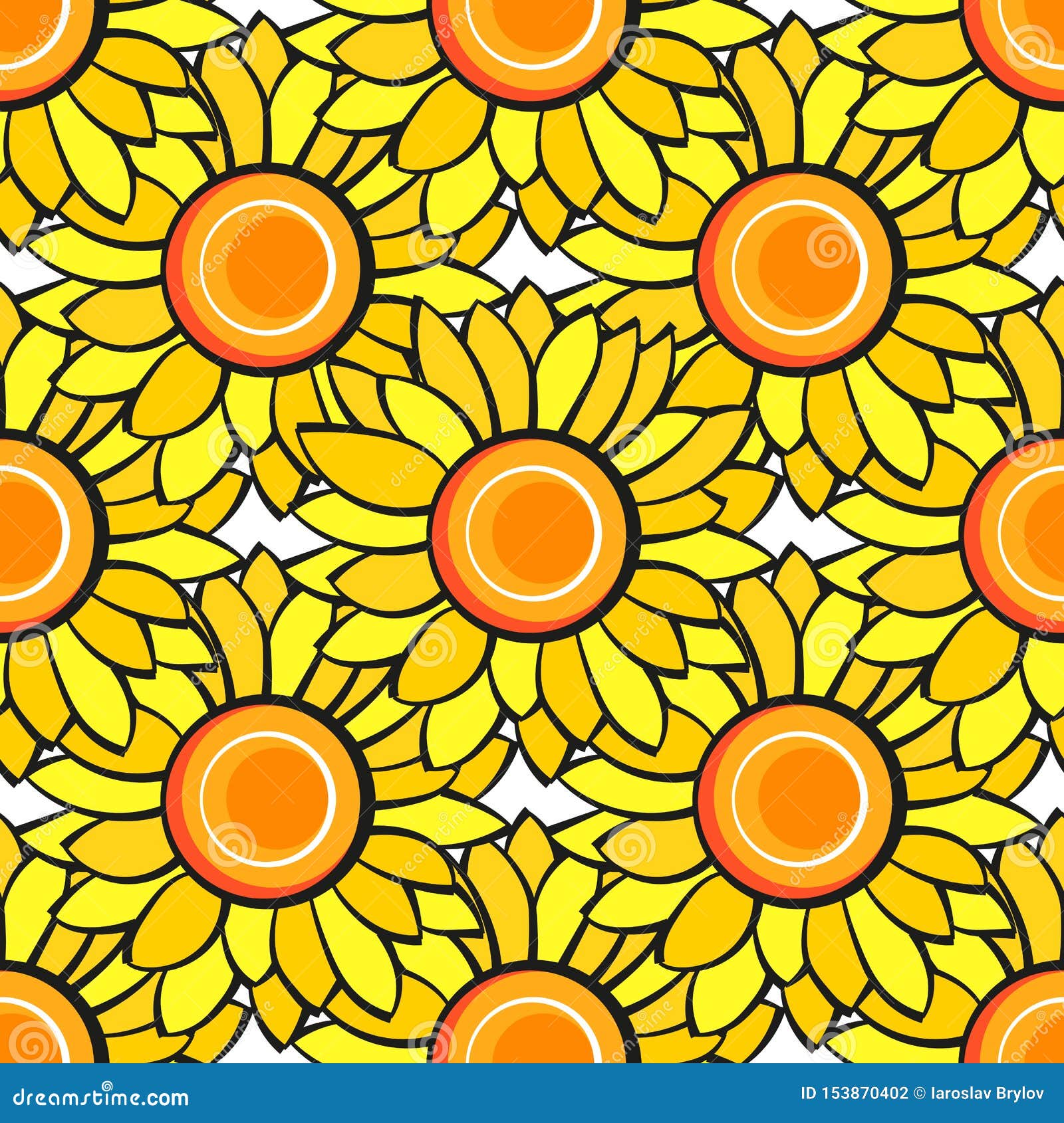 Download Sunflower Vector Floral Seamless Pattern For Your Design ...