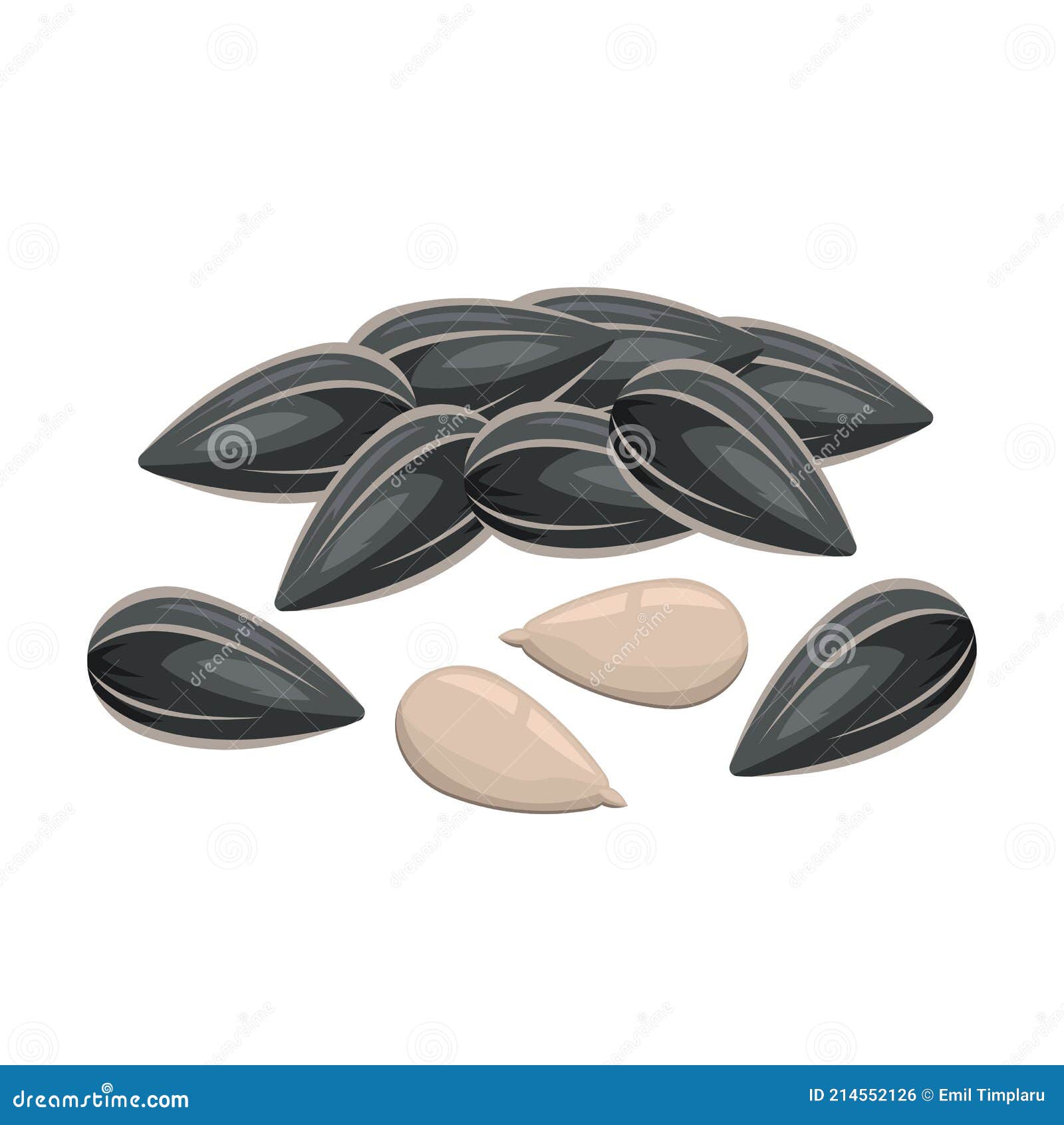 Sunflower Seeds Hand Drawn Cartoon Vector | CartoonDealer.com #88765069