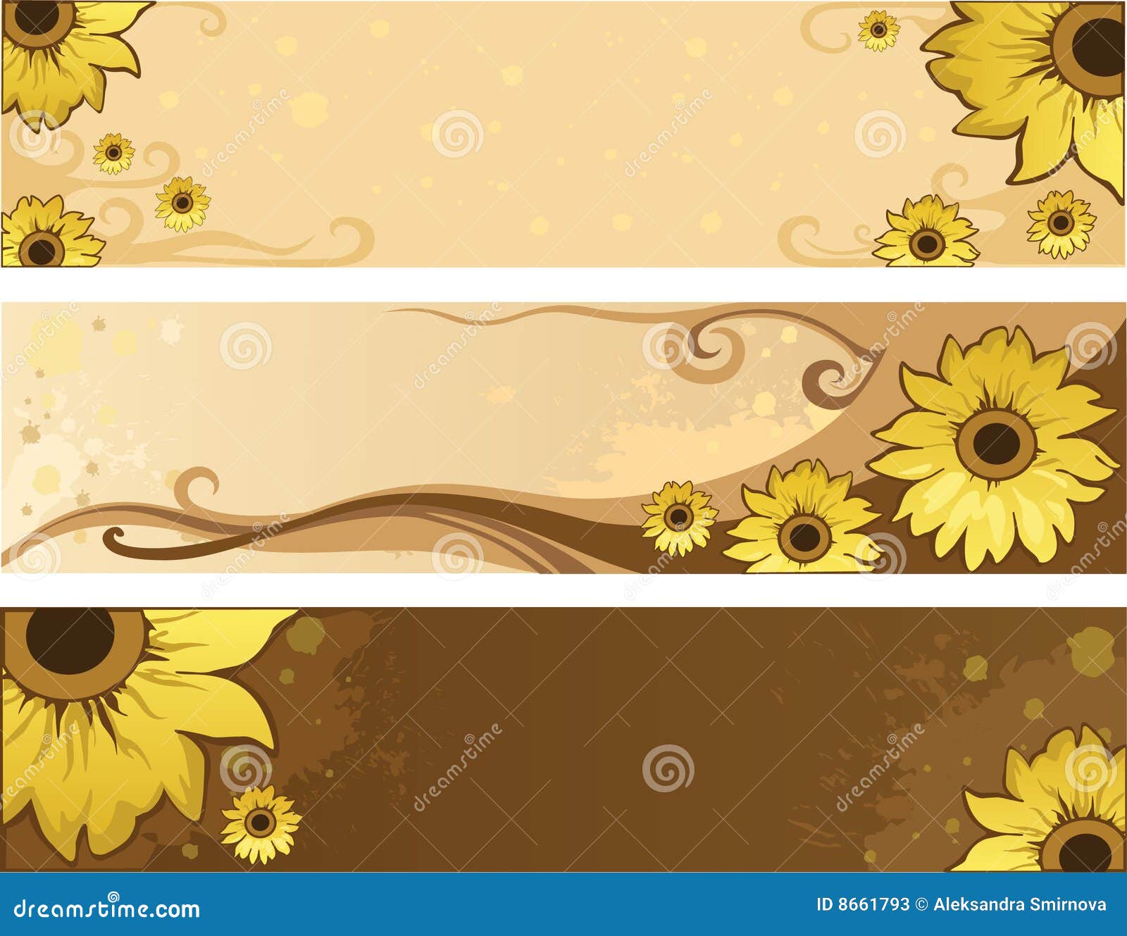 Sunflower Summer Positive Banners Stock Vector Illustration of banners, decoration 8661793