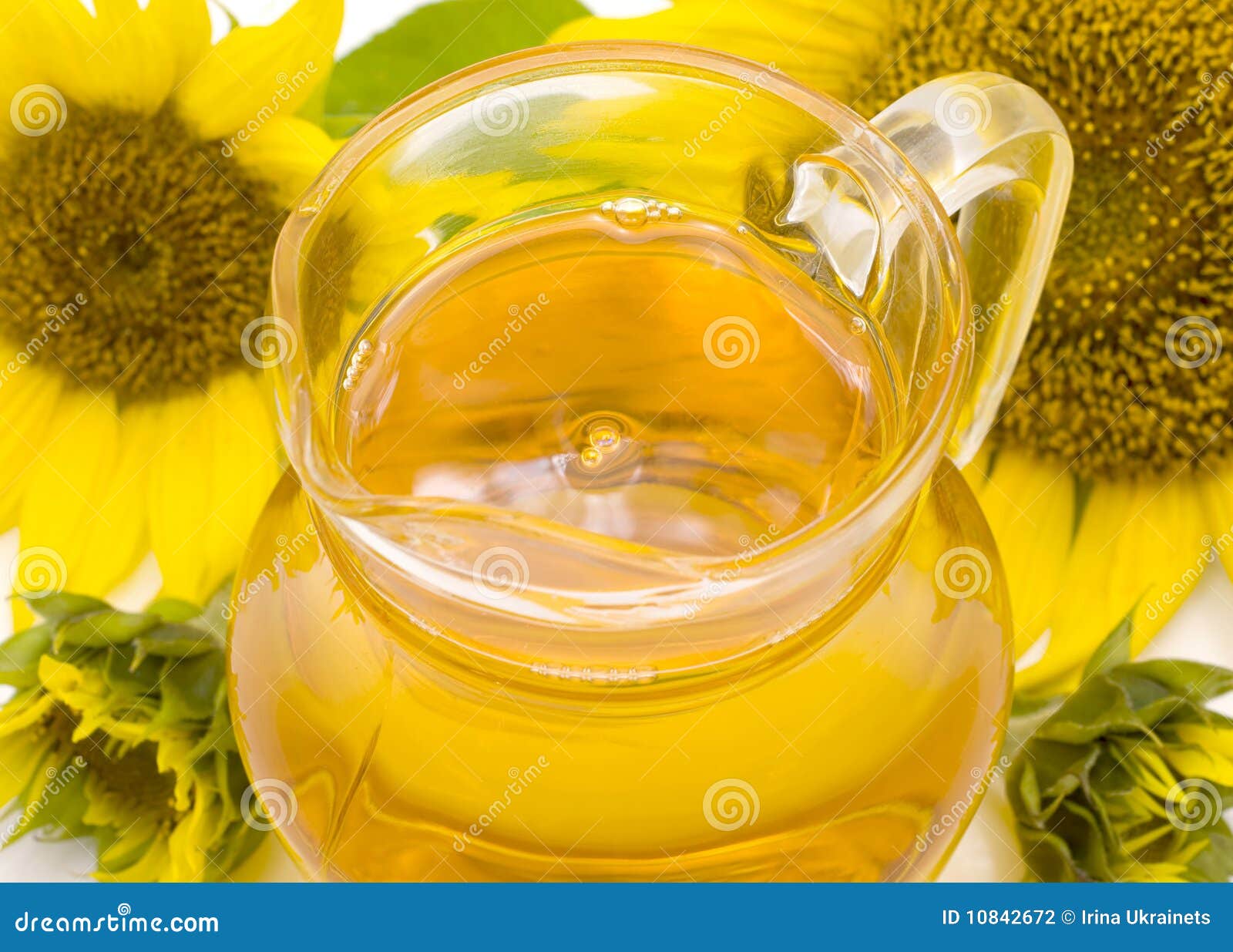 Sunflower and Vegetable Oil Stock Photo Image of glass, blossom 10842672