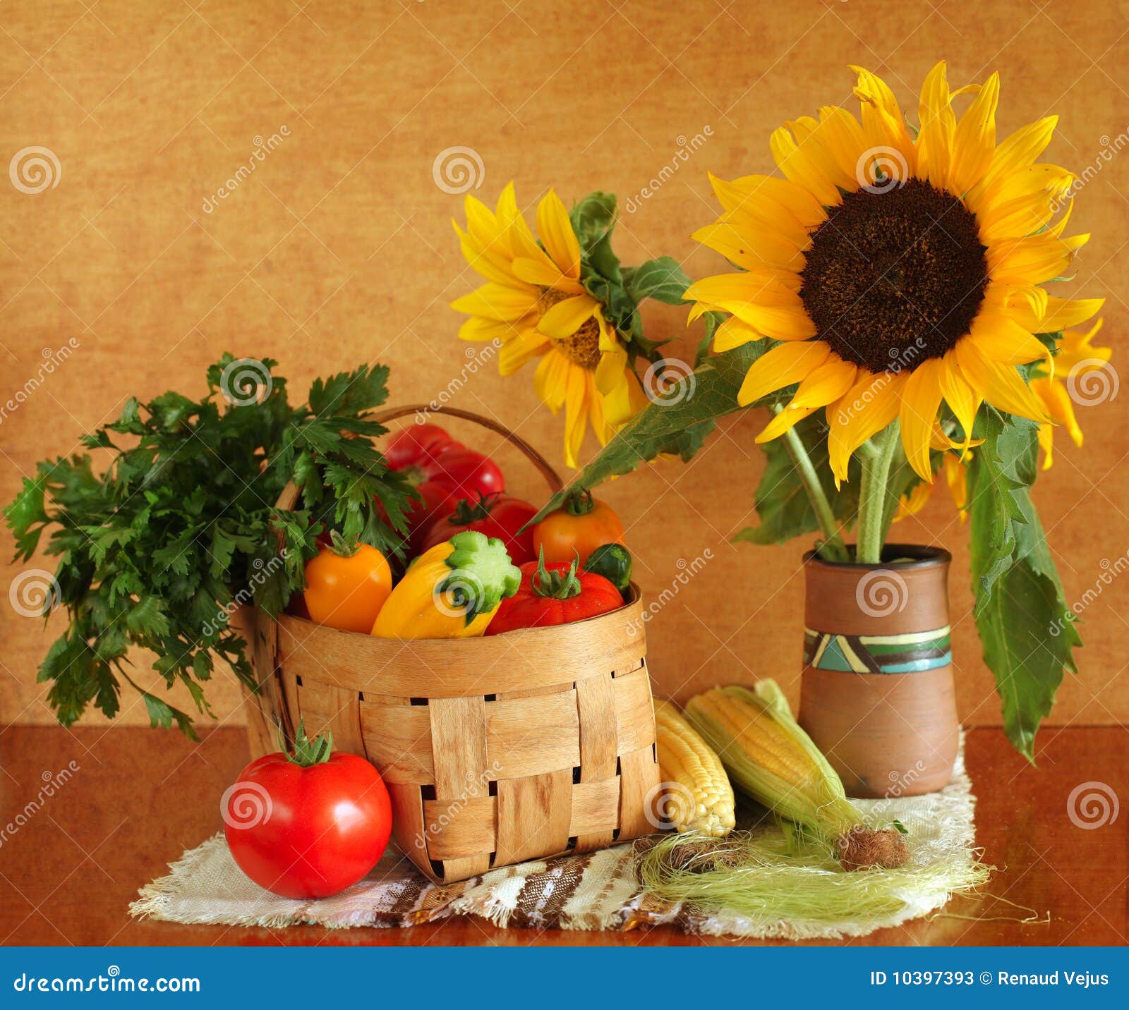 Sunflowers and Fresh Vegetables Stock Image Image of leaves, plenty
