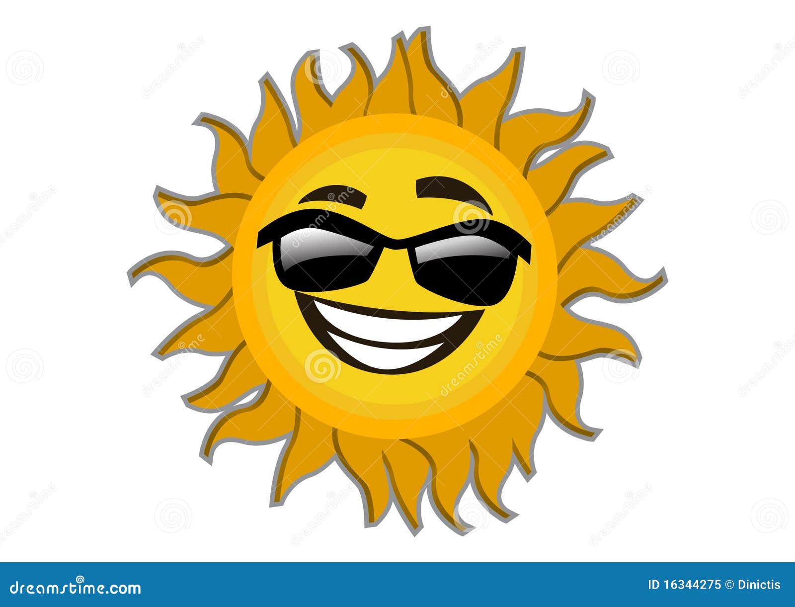 SunGlass Sun Cartoon Character Stock Vector Illustration of star