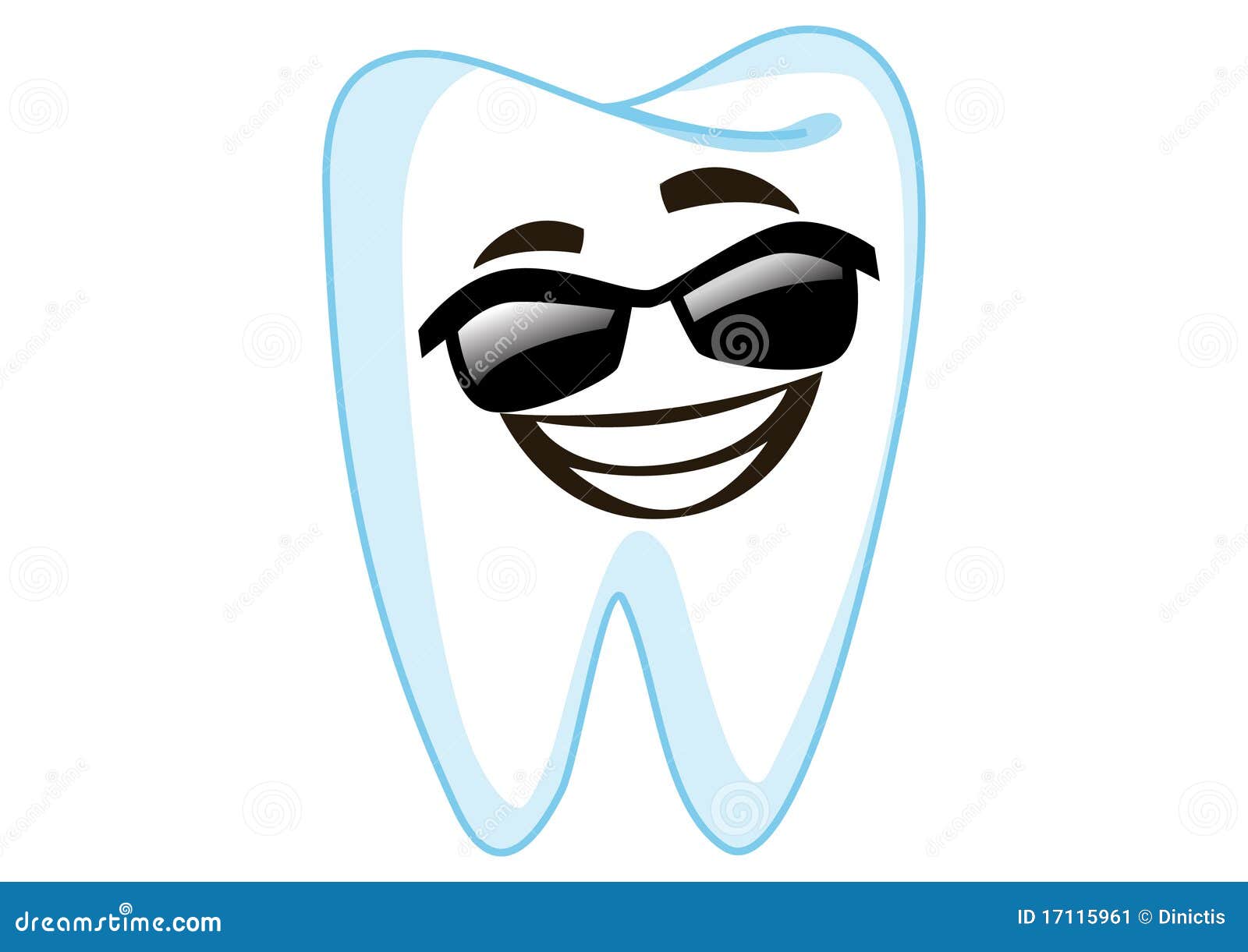 sunglass tooth cartoon character 