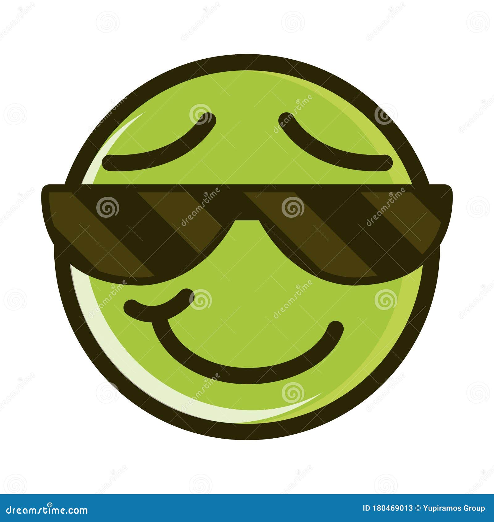 Sunglasses Funny Smiley Emoticon Face Expression Line And Fill Icon ...