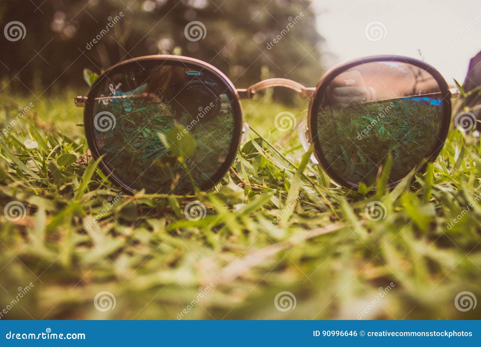 Sunglasses On Grass Picture. Image: 90996646