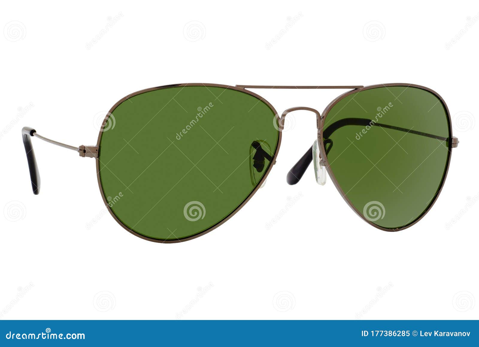Sunglasses with Green Lens Isolated on White Background Stock Image