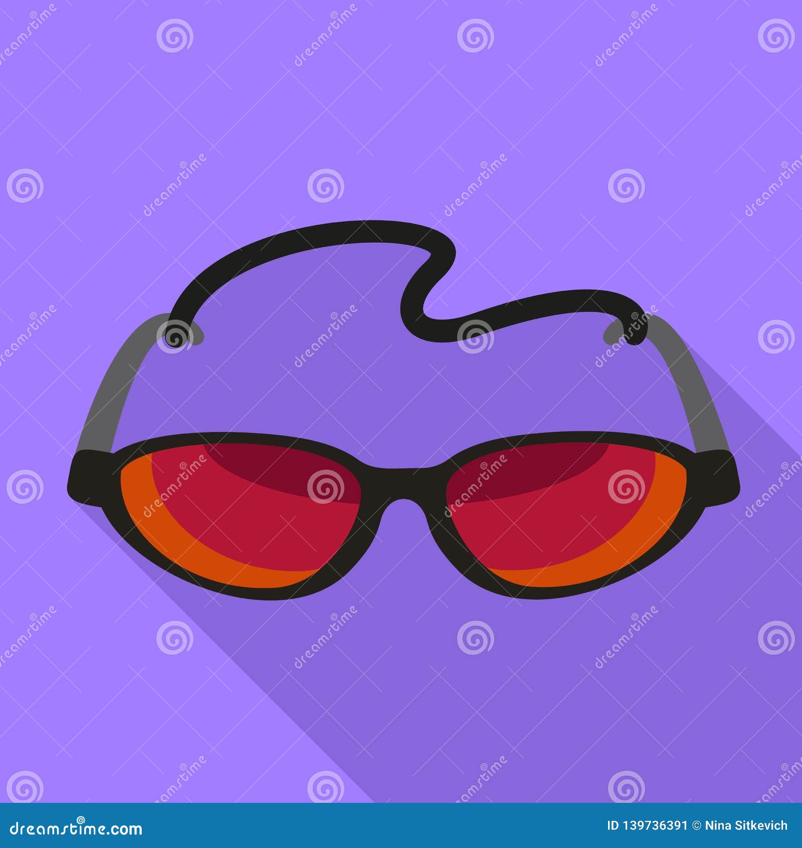 Sunglasses Icon, Flat Style Stock Vector Illustration of modern