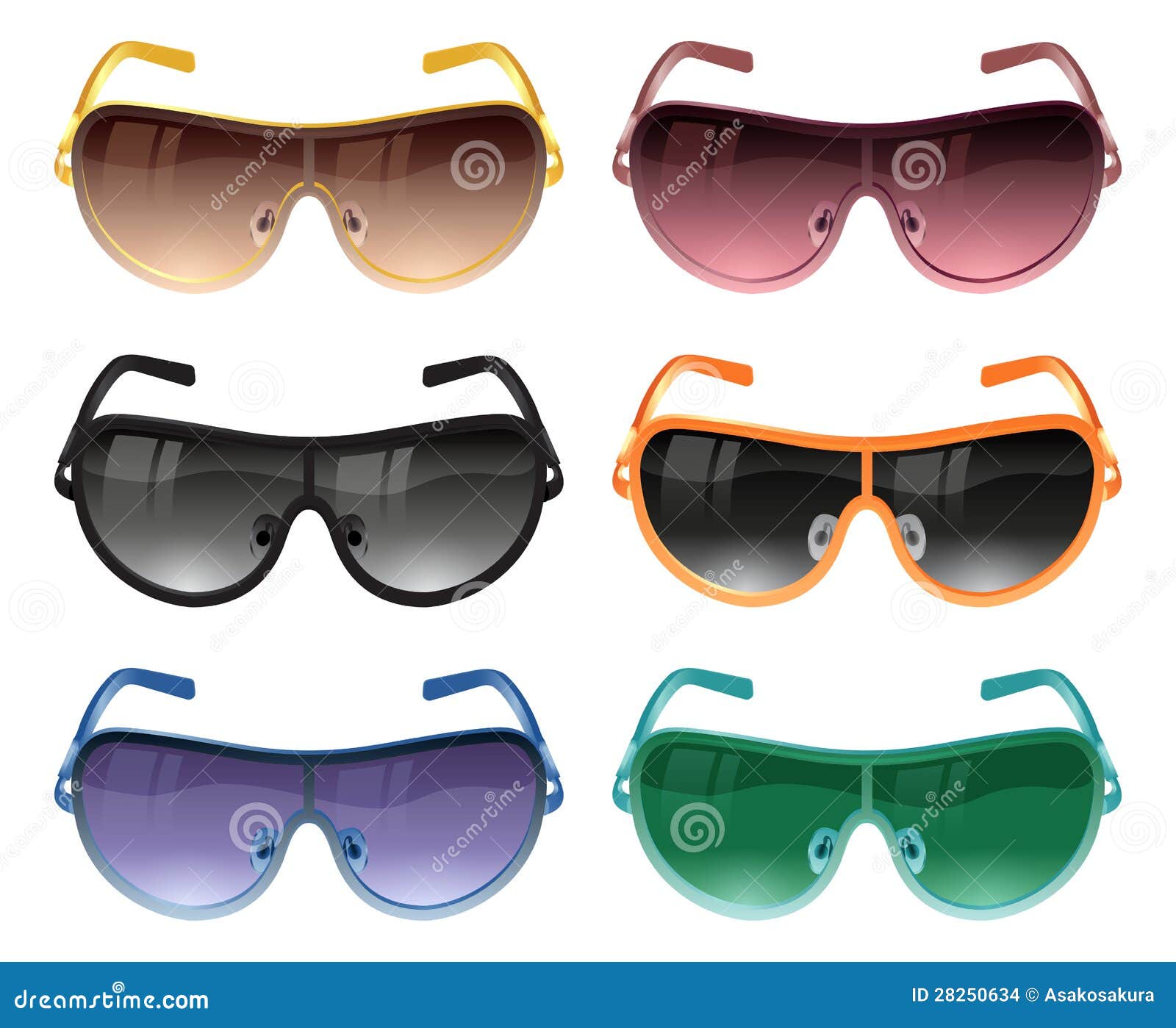 Sunglasses icon set stock vector. Illustration of lens 28250634