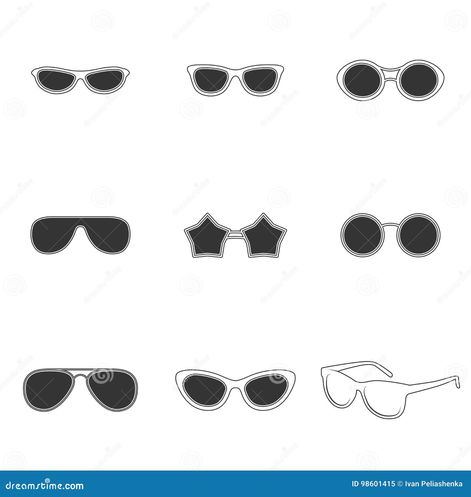 Sunglasses icons stock illustration. Illustration of optical 98601415