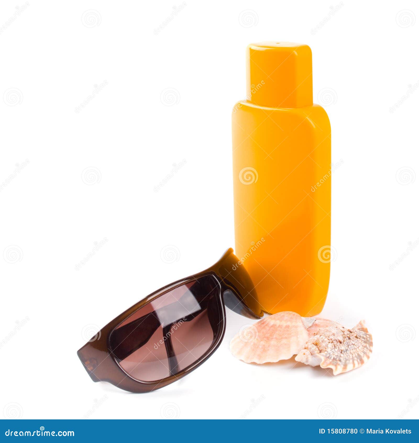 Sunglasses, Shells and Lotion Stock Photo - Image of creme, beach: 15808780