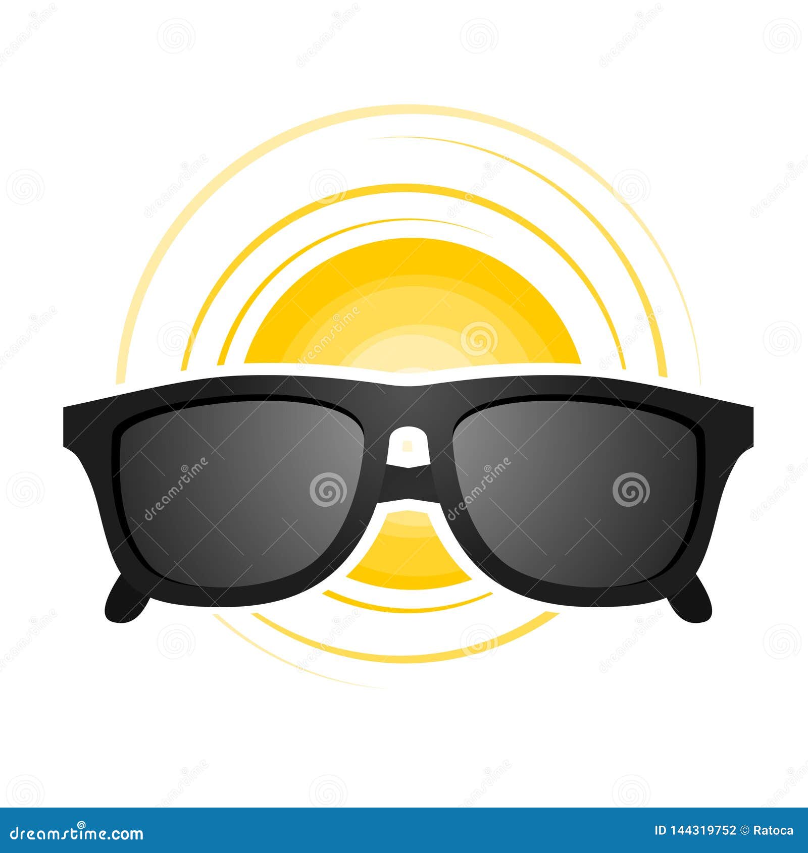 Sunglasses and sun draw stock vector. Illustration of vector 144319752