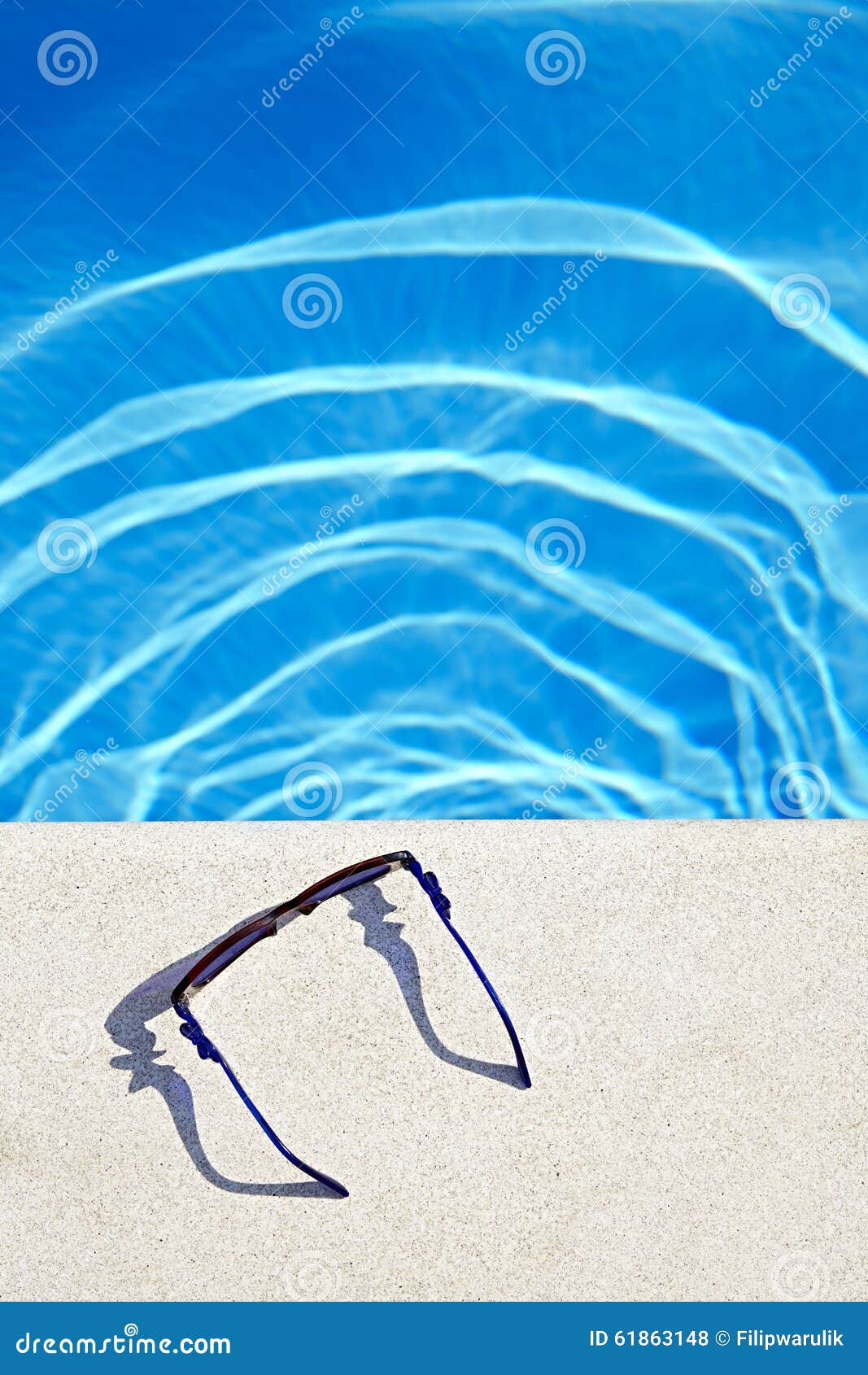 Sunglasses at the Swimming Pool Stock Photo - Image of background, copy ...