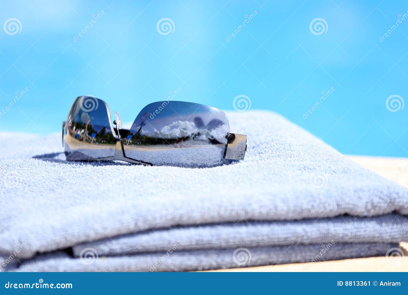 Sunglasses on towel stock image. Image of goggles, towel 8813361