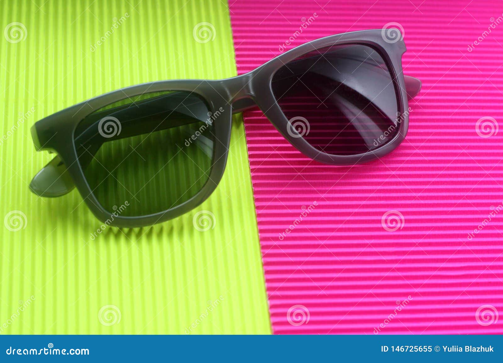 Sunglasses On Trendy Minimal Multicolor Background Stock Image - Image