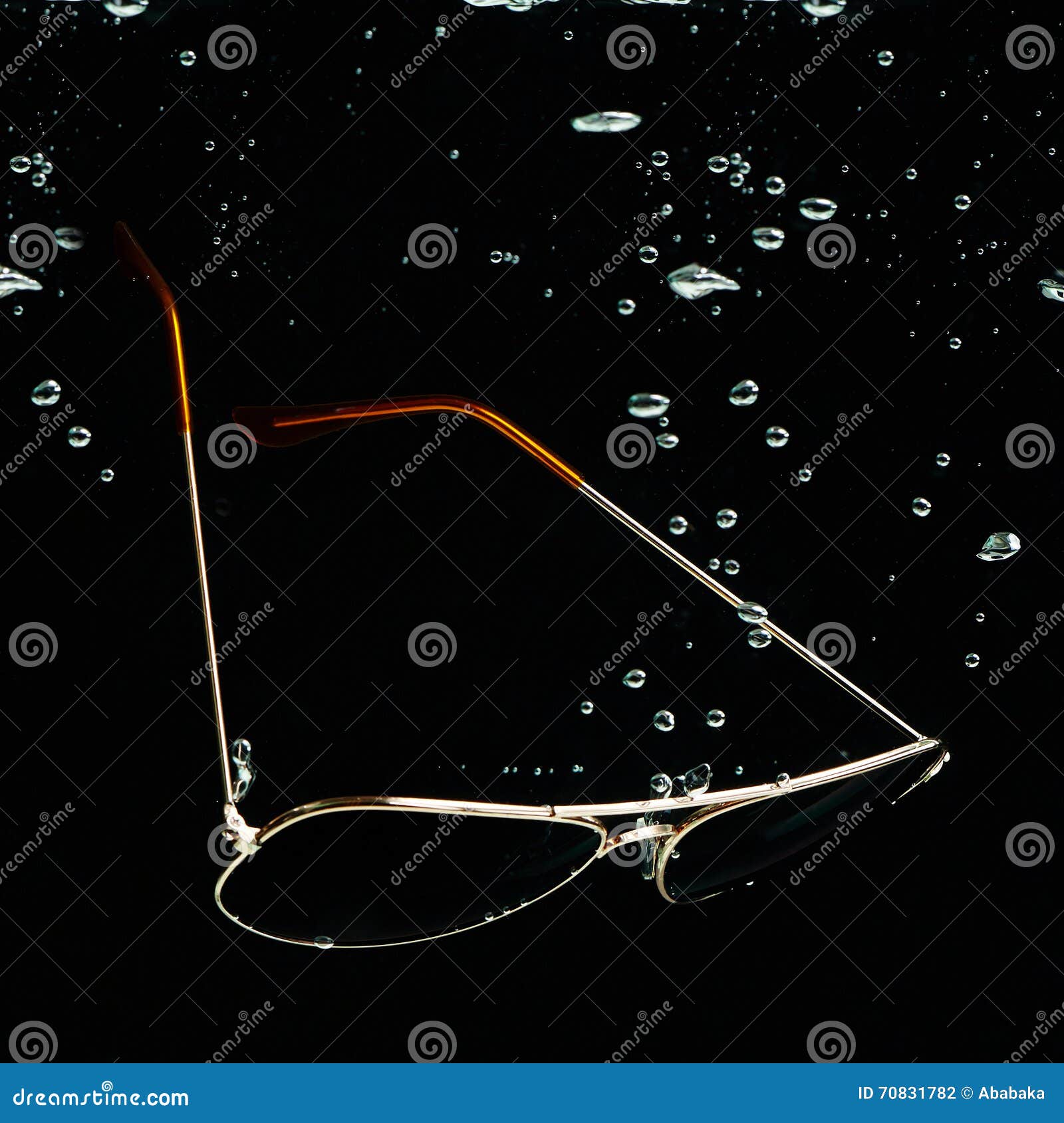 Sunglasses in Water with Bubbles Stock Photo Image of fashion, dark