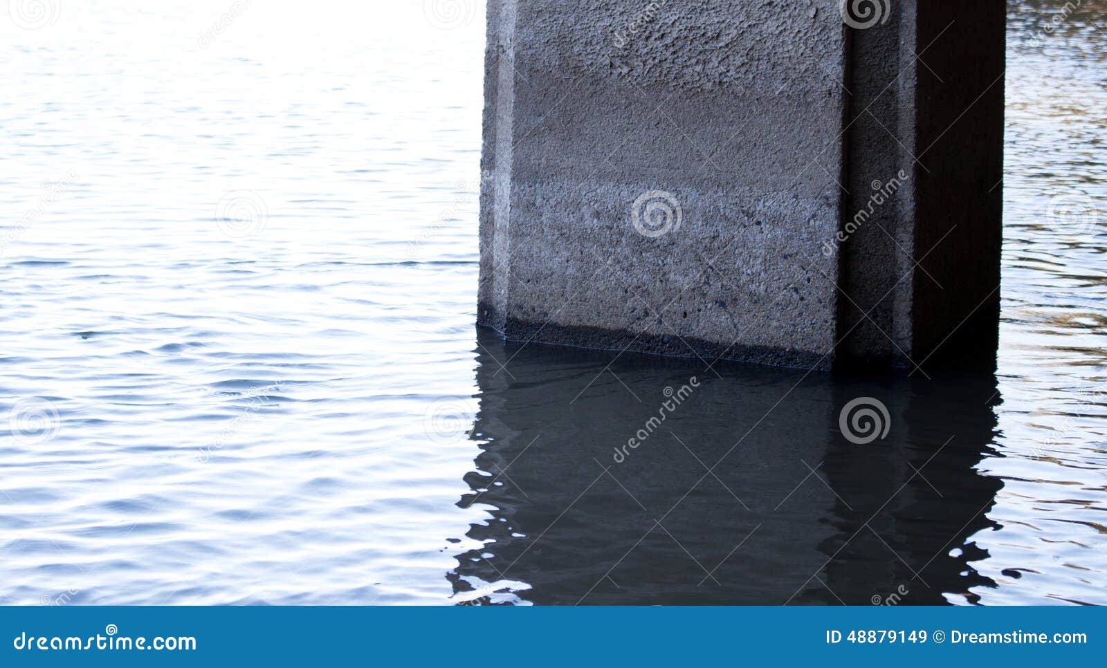Sunken Concrete Pillar stock image. Image of build, reflect 48879149