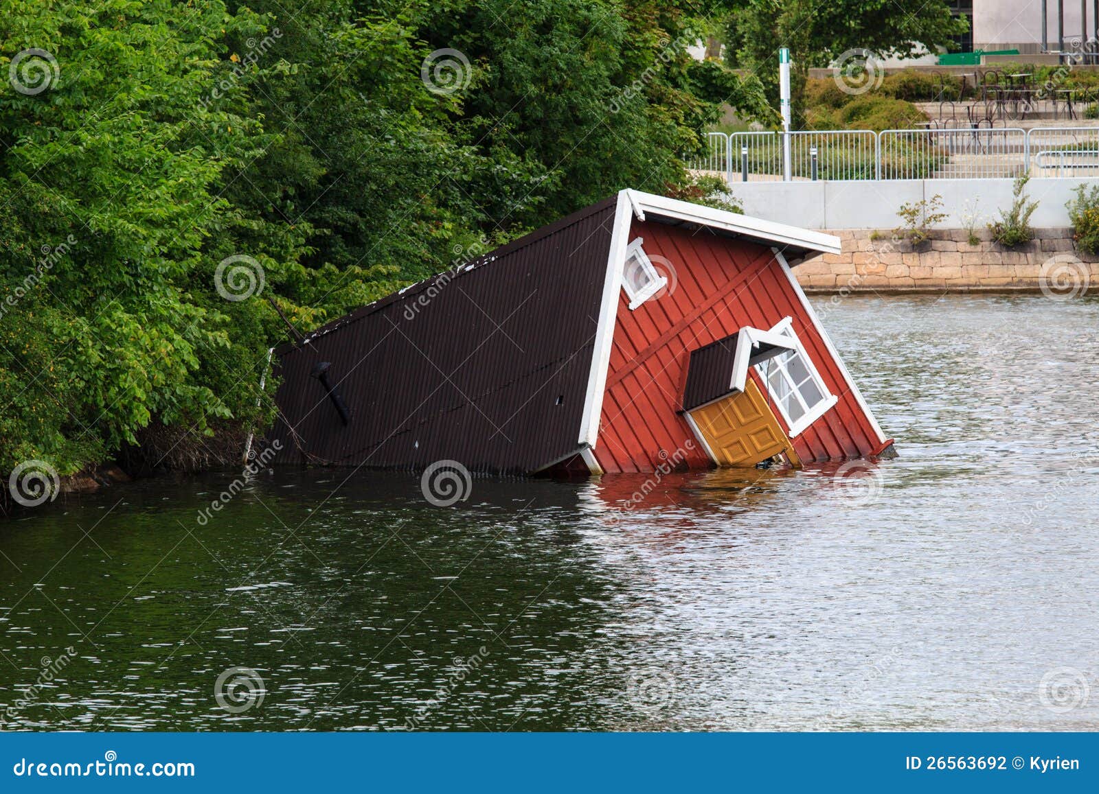 Sunken house stock photo. Image of catastrophy, summer 26563692