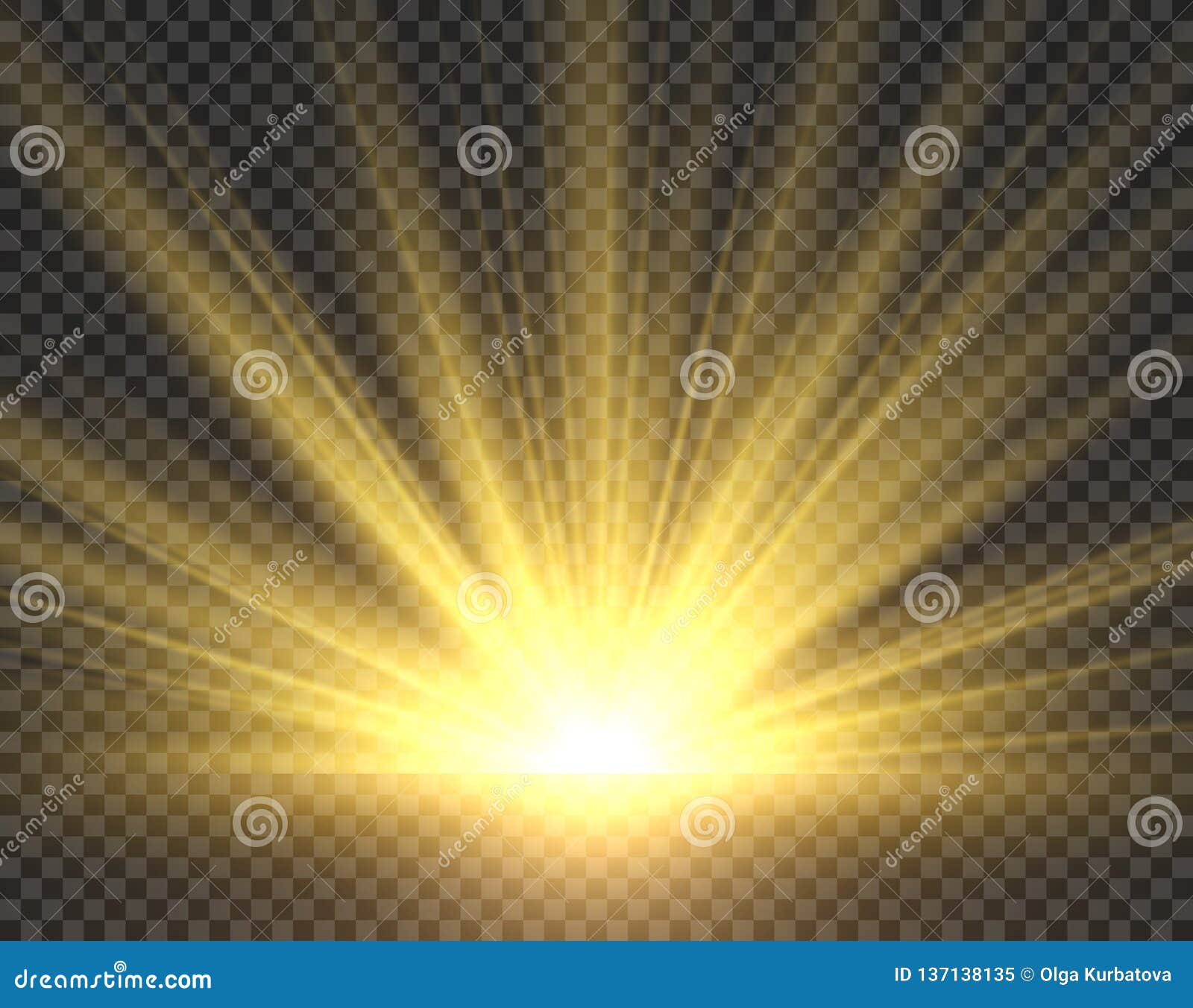 sunlight . golden sun rays radiance. yellow bright spotlight transparent sunshine starburst  