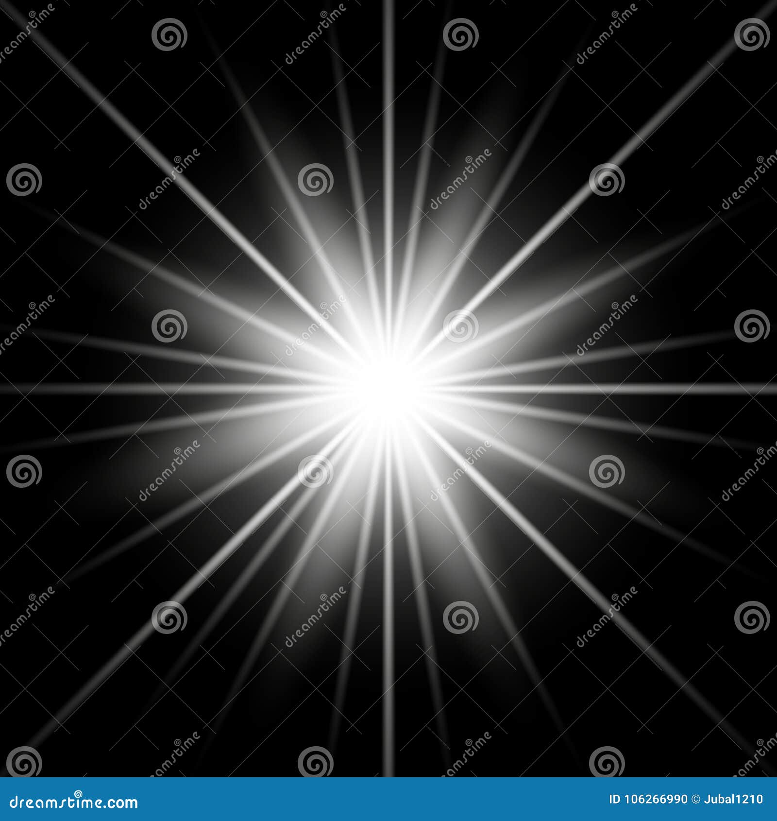 Lens flare effect. 3D rendering white Stock Illustration