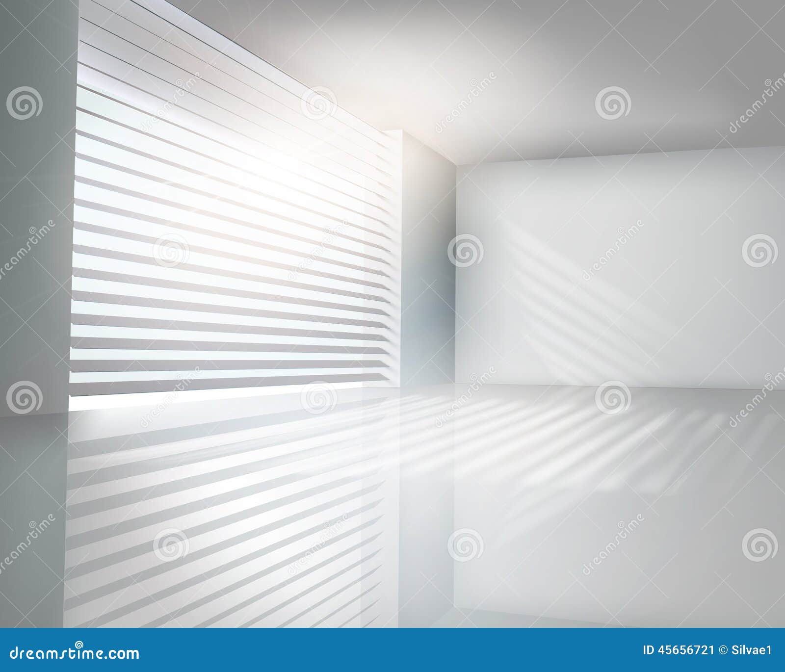 sunlit window with blinds.  .