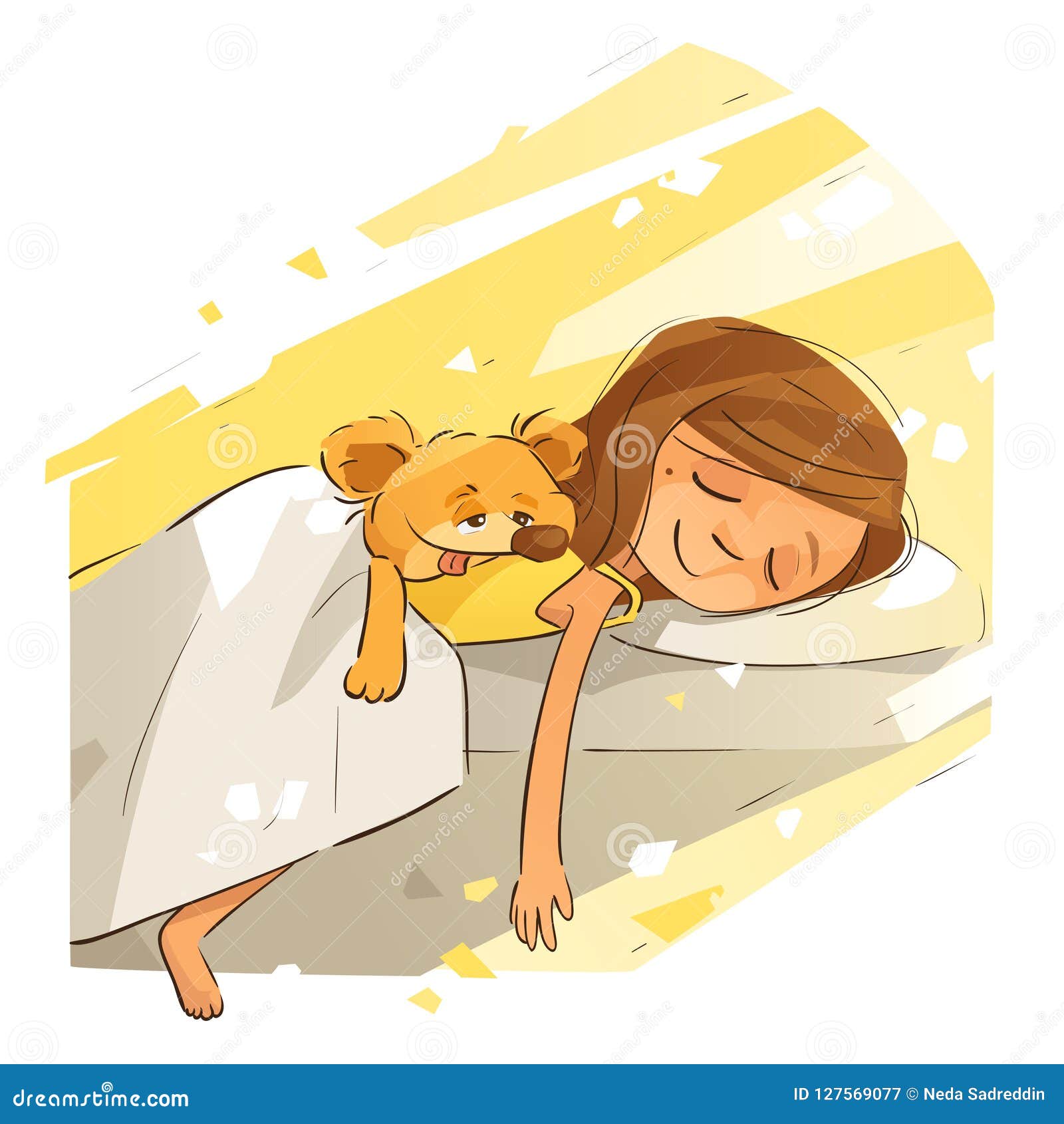Sunny Afternoon Nap stock vector. Illustration of cartoon - 127569077