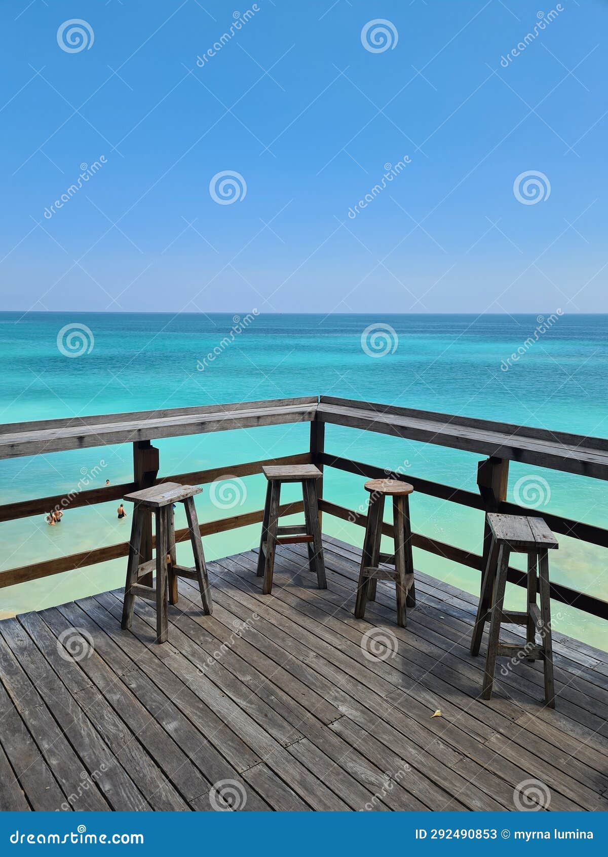 Sunny Beach Chairs on Deck Bali Stock Image Image of beach, chairs
