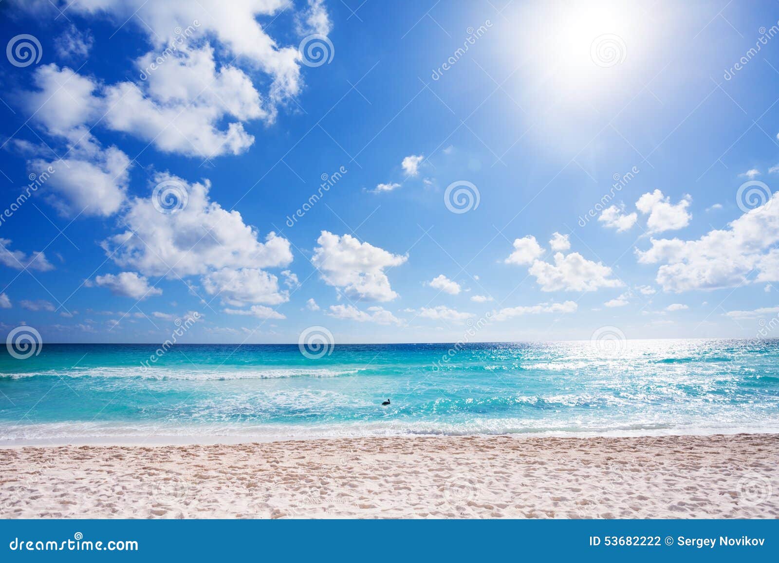Sunny Beach with White Sand Cancun, Mexico Stock Photo Image of