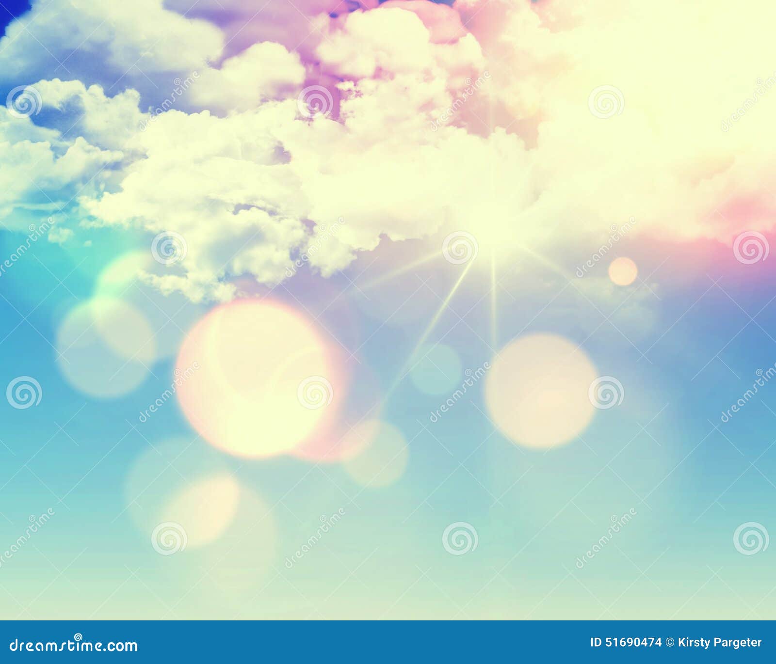 Sunny Blue Sky with Retro Effect Stock Illustration Illustration of