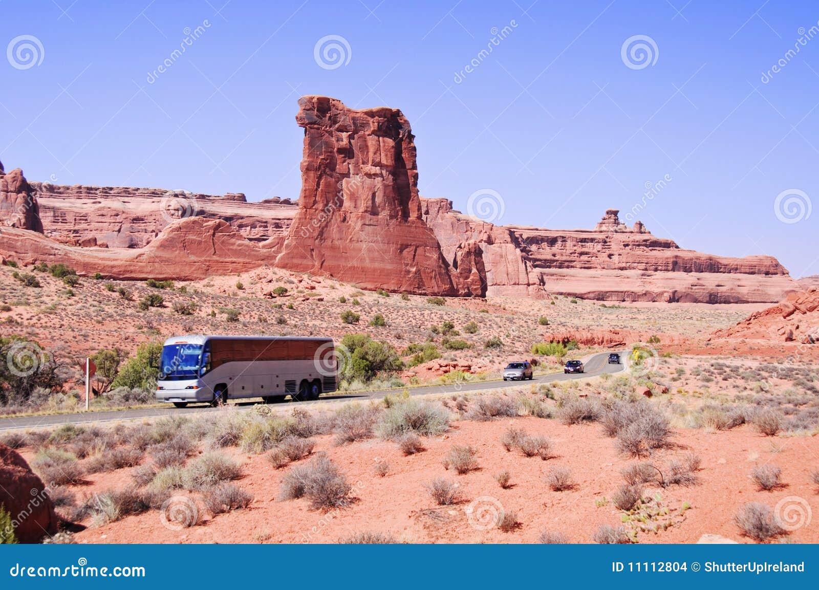 Sunny Day at Arches Canyon, Utah. USA Stock Photo Image of drive