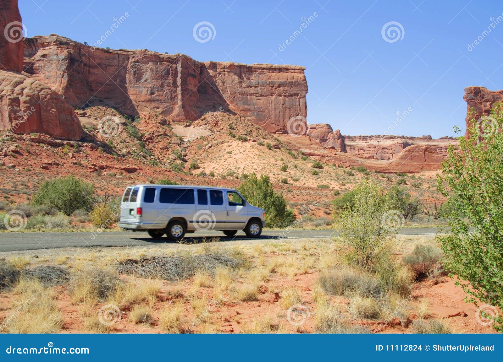 Sunny Day at Arches Canyon, Utah. USA Stock Photo Image of america