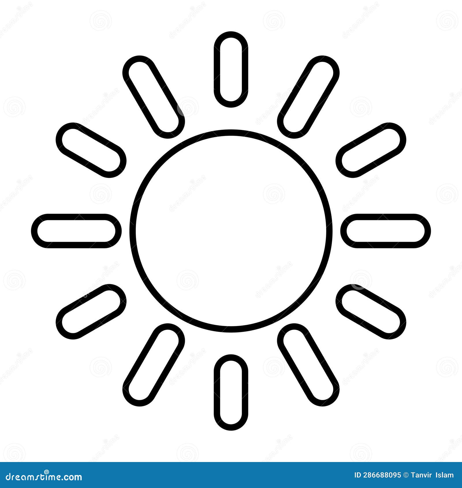 Sunny Day Icon in Outline Style Stock Illustration - Illustration of ...