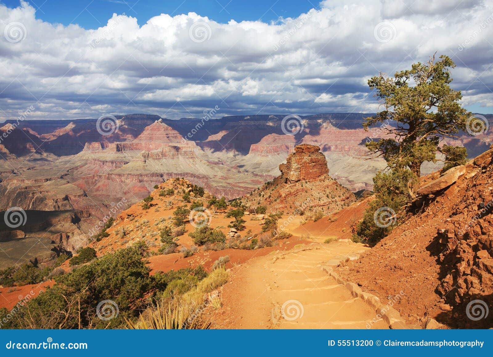 Sunny Grand Canyon stock photo. Image of lookout, clouds 55513200