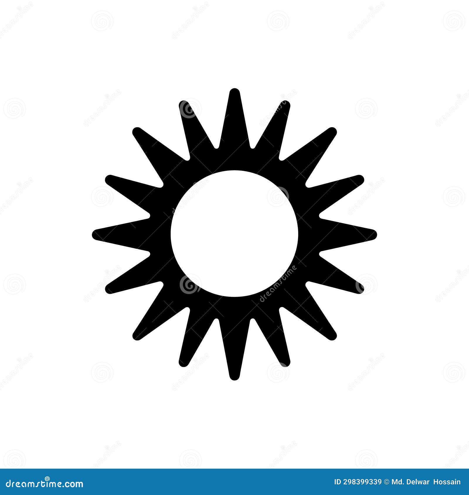 Sunny icon stock vector. Illustration of filled, icon - 298399339