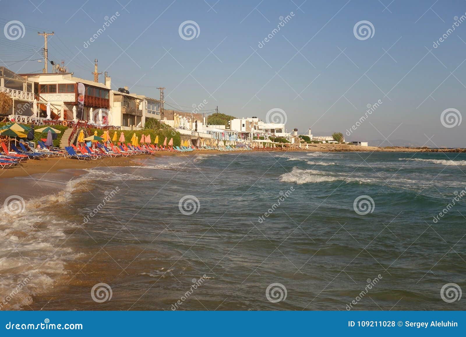 Sunny Morning and Beach in Kokkini Hani Stock Photo Image of mood