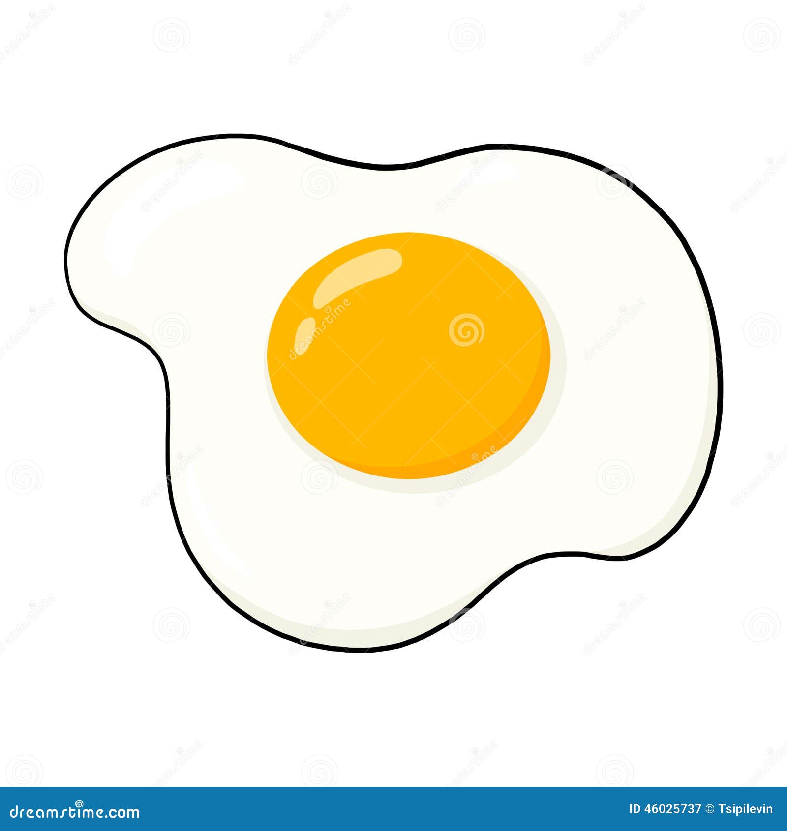 Egg, Free Stock Photo, Illustration of a fried egg sunny side up