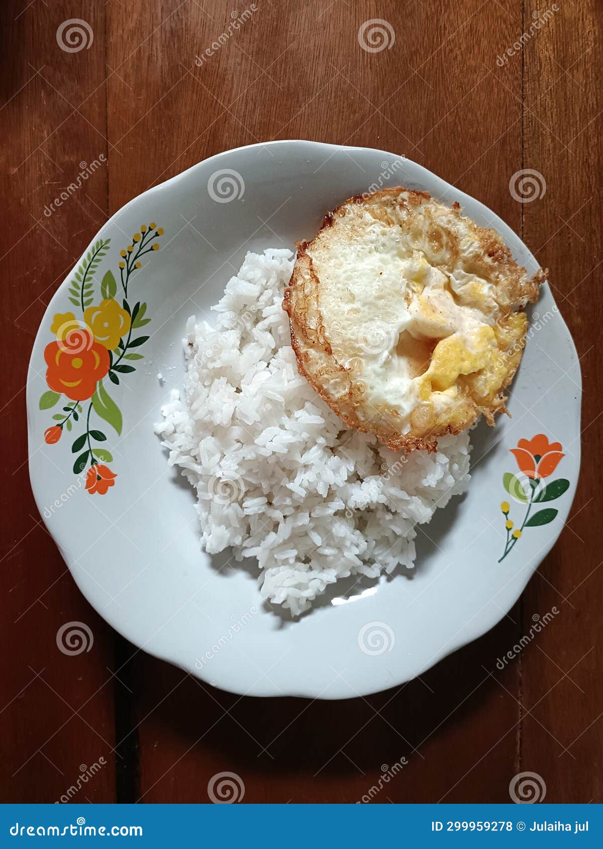 Sunny Side Up Egg and White Rice Stock Photo Image of sunny