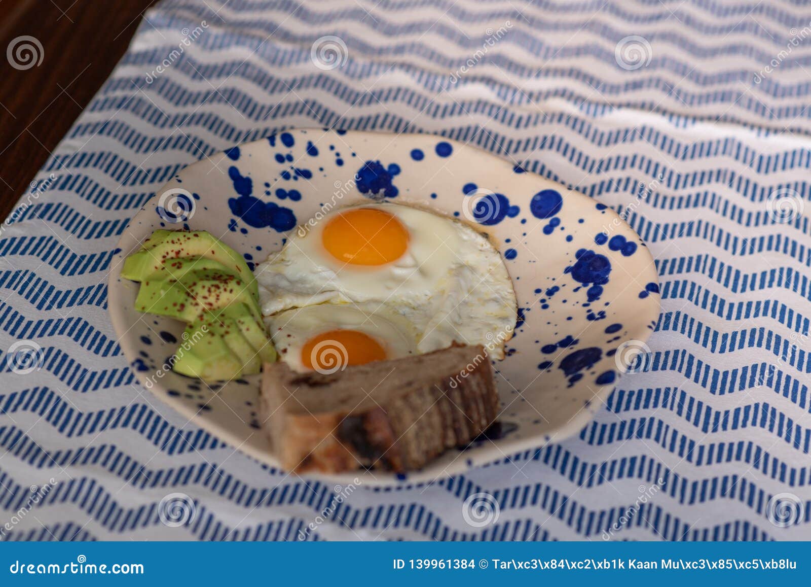 Sunny Side Up Eggs with Sliced Avocado Stock Photo Image of morning