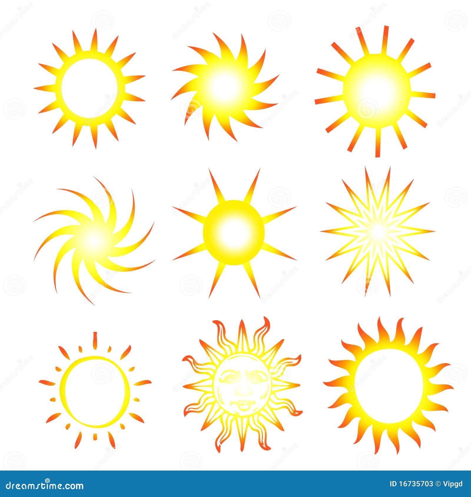 Sunny Suns stock illustration. Illustration of yellow - 16735703