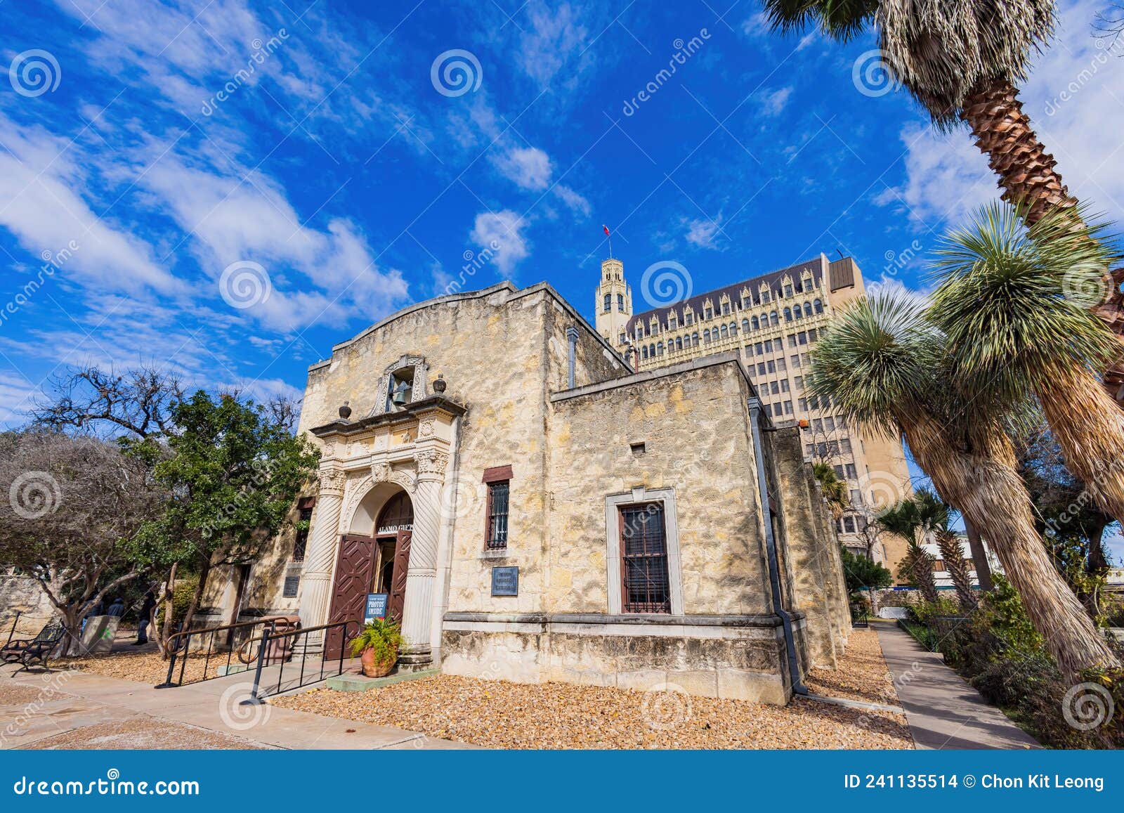 Sunny view of the Alamo editorial stock image. Image of america 241135514